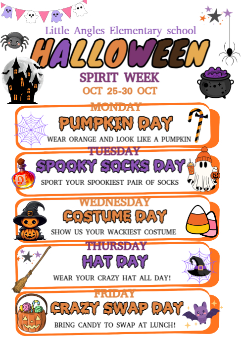 White List-based Halloween Spirit Week  A4 template