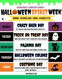 White List-based Halloween Spirit Week  Poster/wallboard template
