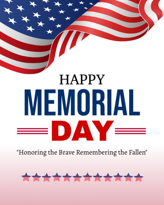White List-based Happy Memorial Day Celebration Wishes  Instagram Portrait template
