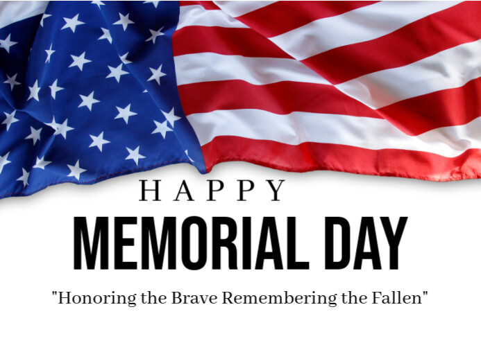 White List-based Happy Memorial Day Celebration Wishes Honouring  Postcard Pocztówka template