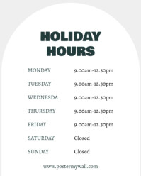 White List-based Holiday Business Hours Instagram Portrait template