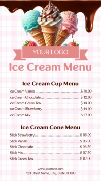 White List-based Ice Cream Menu Instagram Story template