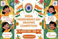 White List-based India Independence Day Drawing Competition  Poster template