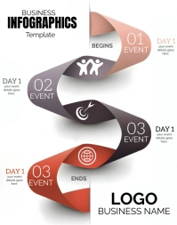 White List-based Infographic Business Templat Póster/Tablero template