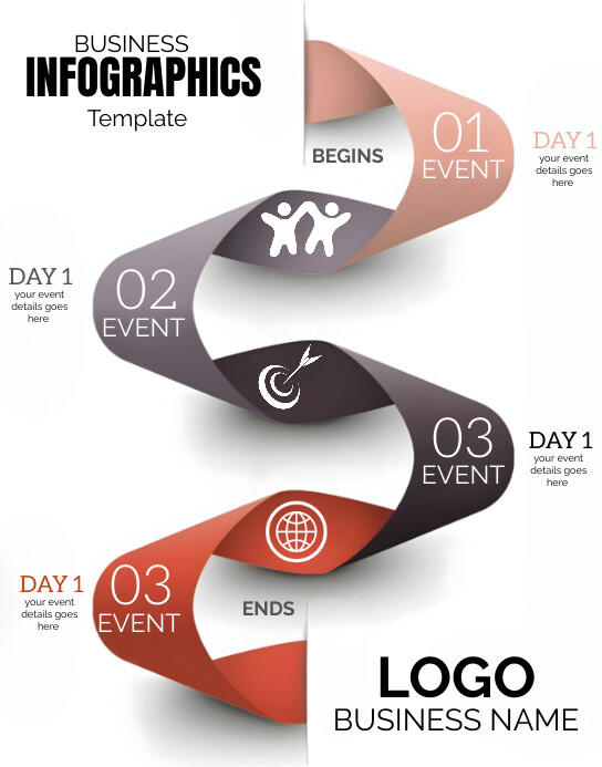 White List-based Infographic Business Templat Poster/Wallboard template