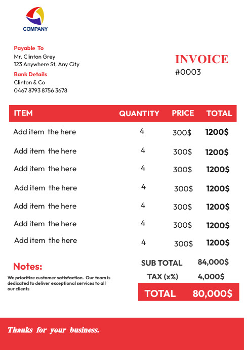 White List-based Invoice  A5 template