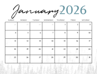 White List-based January 2026 Calendar Winter Flyer (us Letter) template