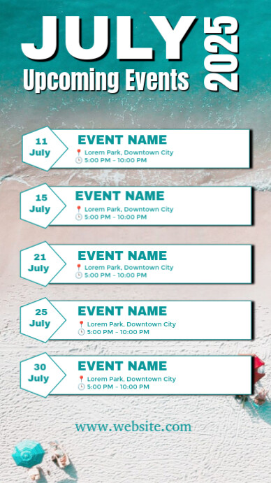 White List-based August Events Calendar 2025 Instagram Story template