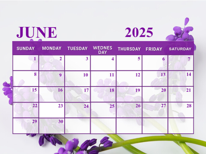 White List-based June Calendar  Presentation template
