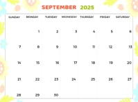 White List-based September 2025 Calendar Presentation template