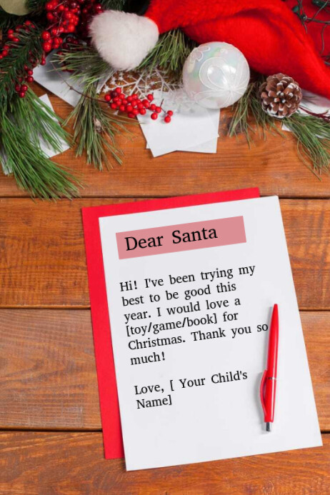 White List-based Letter To Santa Claus  Poster template