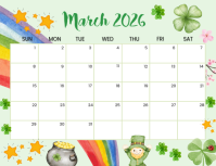 White List-based March 2026 Calendar Flyer (us Letter) template