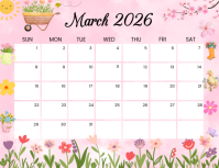 White List-based March 2026 Calendar Flyer (us Letter) template