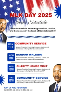 White List-based Martin Luther King Jr Day Schedule Template Poster