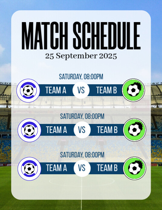 White List-based Match Schedule Flyer (us Letter) template
