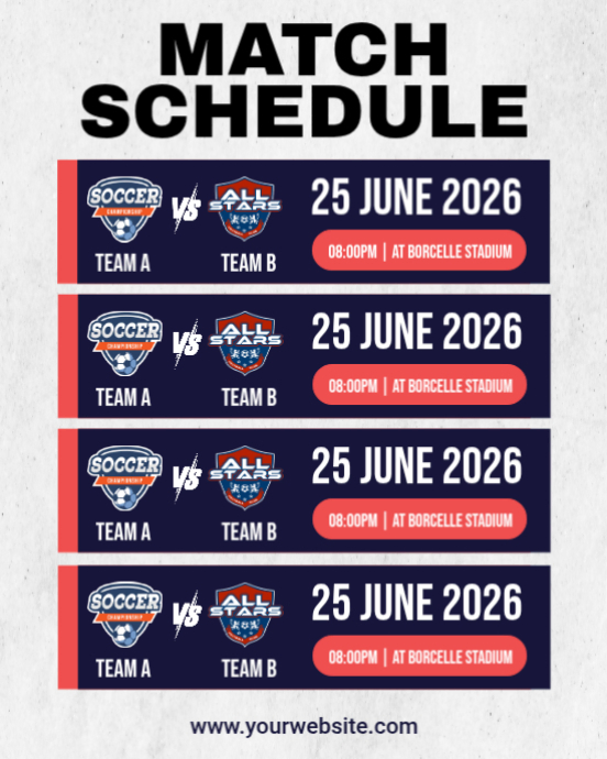 Match Schedule Template | PosterMyWall