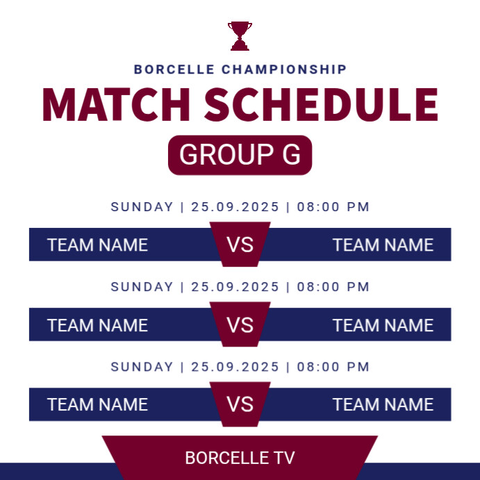 White List-based Match Schedule Instagram Post template