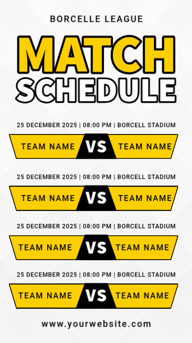 Match Schedule Facebook Story Template | PosterMyWall