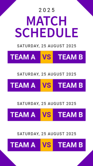 White List-based Match Schedule Instagram Story template