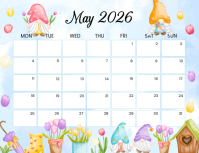 White List-based May 2026 Calendar Flyer (us Letter) template