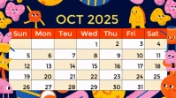 White List-based October Calendar 2025 Presentation (16:9) template