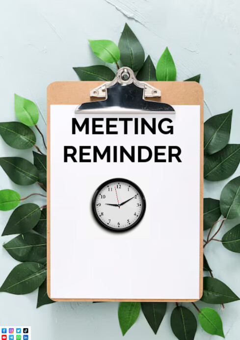 White List-based Meeting Reminder A4 template