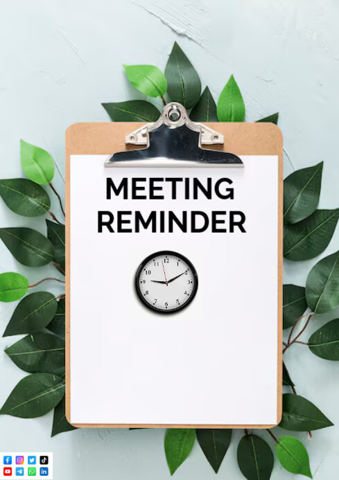 White List-based Meeting Reminder A4 template