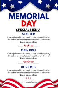 White List-based Memorial Day Special Menu Poster template