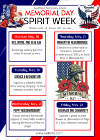 White List-based Memorial Day Spirit Week A6 template