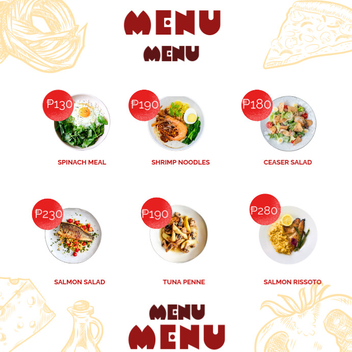 White List-based Menu  Instagram Post template
