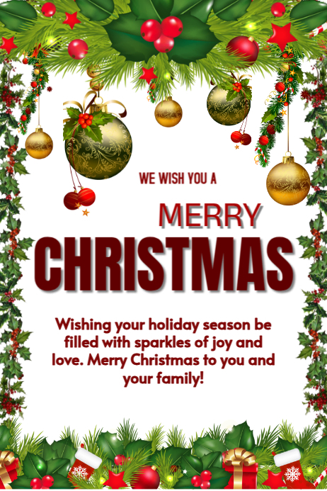 White List-based Merry Christmas Poster template
