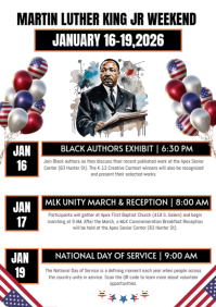 White List-based Mlk Weekend Event Schedule List A4 template