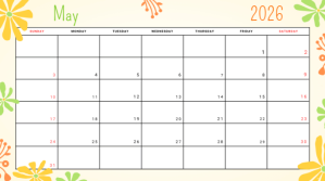 White List-based Monthly Calendar Digital Display template