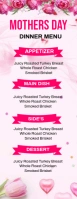 White List-based Mothers Day Dinner Menu Half Page Letter template