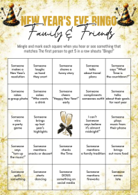 White List-based New Year’s Eve Bingo Game A4 template