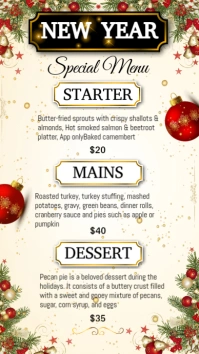 White List-based New Year Menu Card Instagram Story template