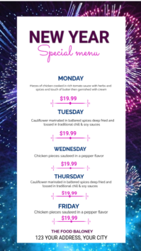 White List-based New Year Menu Template  Instagram Story