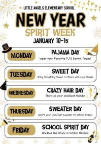 White List-based New Year Spirit Week  A4 template