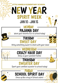 White List-based New Year Spirit Week  A4 template