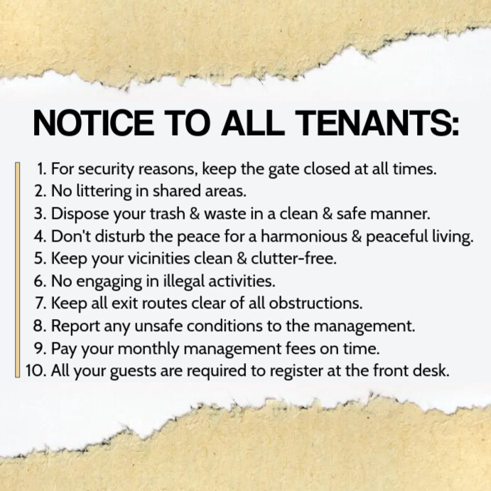 White List-based Notice To Tenants Or Residents Of The Building Square Square (1:1) template