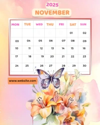 White List-based November Calendar 2025 Instagram Portrait template