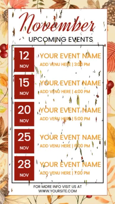 White List-based November Upcoming Event Schedule Instagram Story Indaba yaku-Instagram template