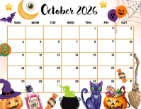 White List-based October 2026 Calendar  Flyer (us Letter) template