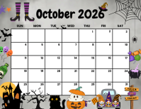 White List-based October 2026 Calendar  Flyer (us Letter) template