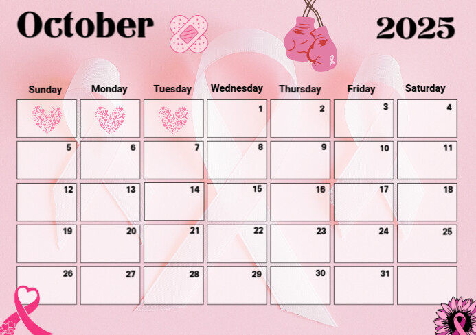 White List-based October Calendar  A4 template