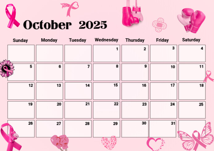 White List-based October Calendar  A4 template