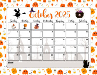 White List-based October Calendar  Flyer (us Letter) template