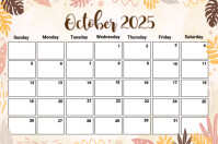 White List-based October Calendar  Poster Plakat template