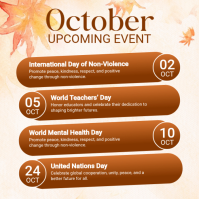 白色 October Events โพสต์บน Instagram Template