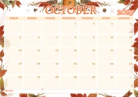 White List-based October Schedule Flyer List-based A4 template